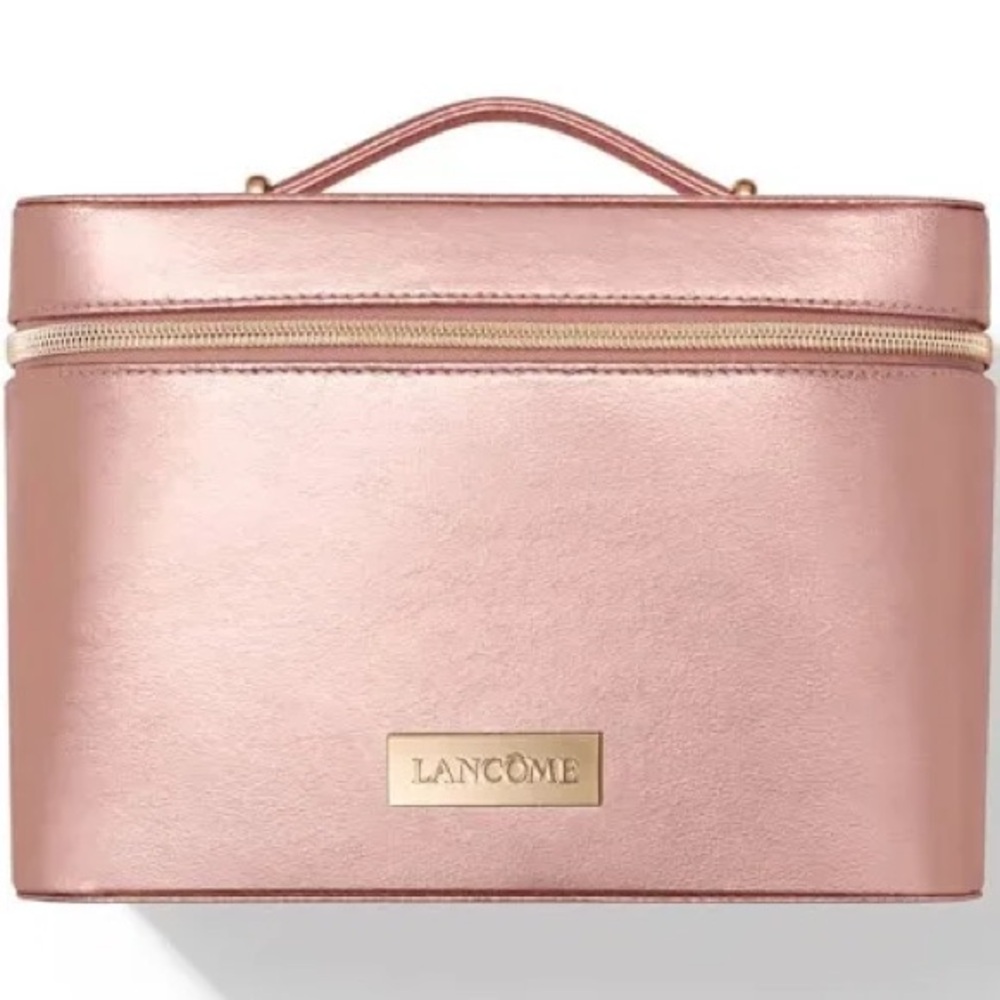 NWOT Lancome Metallic Rose Gold Cosmetic Case